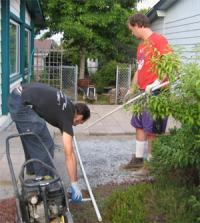 two of our contractors are placing the lines 