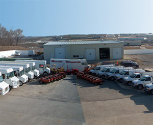 this is our fleet of sprinkler repair trucks